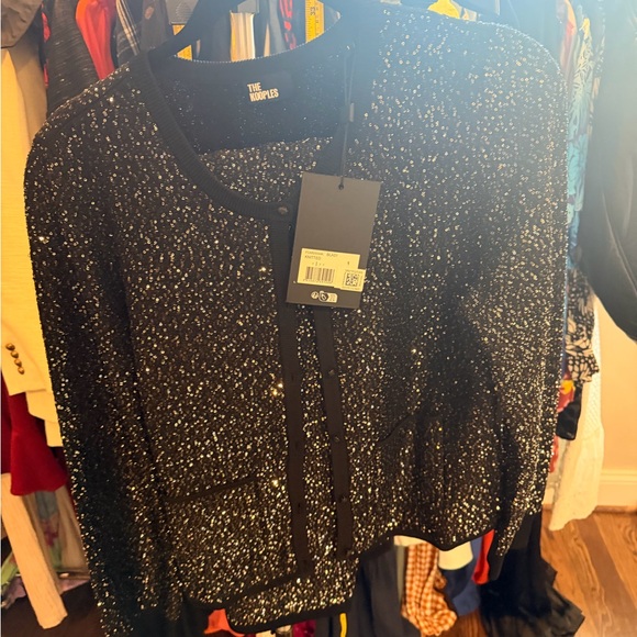 $1,000 MSRP The Kooples sparkly tweed cardigan and skirt set, size 1/small - Picture 3 of 8